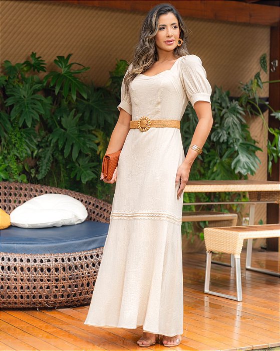 Vestido Longo Berge com Cinto marca Kauly