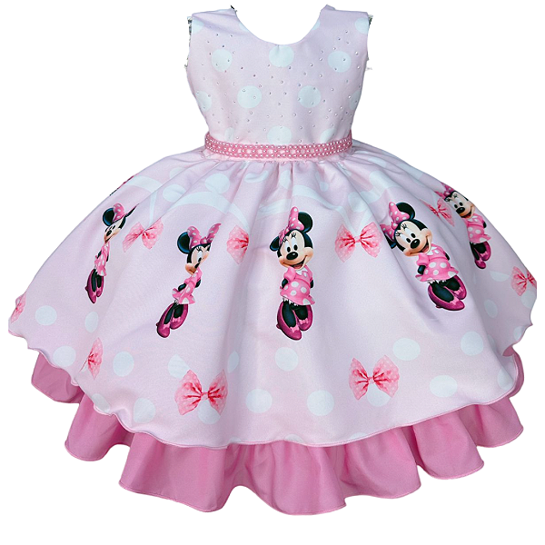 Vestido Infantil Minie Minnie Miney | Luxo Festa Aniversário - Encontro das  Princesas