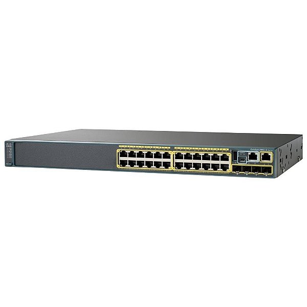 Cisco Catalyst WS-C2960X-24PS-BR - Switch Catalyst 2960-X 24 GigE PoE 370W, 4 x 1G SFP, LAN Base - Seminovo  com Garantia