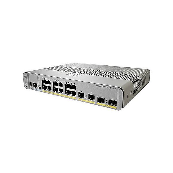 Switch Cisco catalyst WS-C3560CX-12TC-S - Cisco Catalyst 3560- 12 portas Gb, Uplink de 2 SFP e 2 GE - Base IP