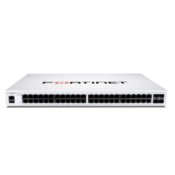 Switch Fortinet KIT PROMOCIONAL FS-148F - FortiSwitch 148F 48 Portas GbE + 4 portas SFP+ 10 GbE + Licença Forticare de 12 meses *Preço válido para empresas de SP com inscrição estadual*