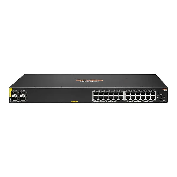 Switch Hpe Aruba JL677A - ARUBA 6100 24 Portas Gbps CL4  POE + 370W 4SFP+ *Preço válido para empresas de SP com inscrição estadual*