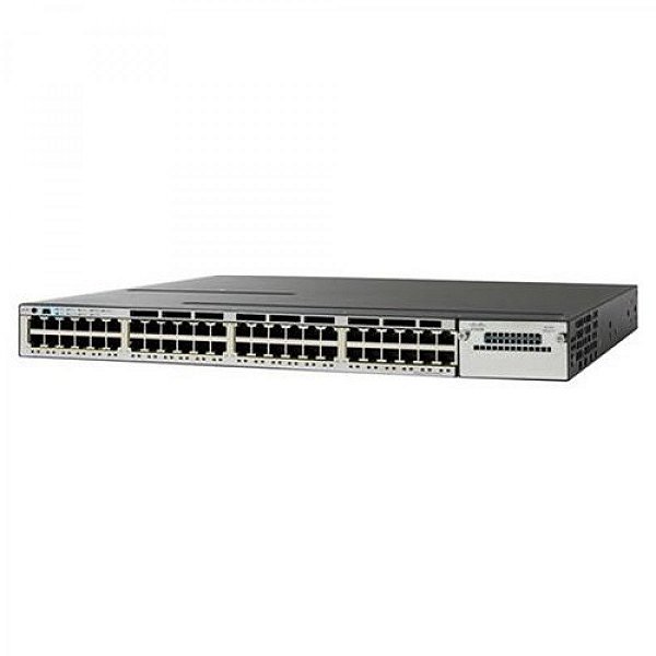 Switch Cisco Catalist WS-C3850-48F-S - Stackable 48 10/100/1000 Ethernet PoE+ ports, with 1100WAC power supply  1 RU, IP Base