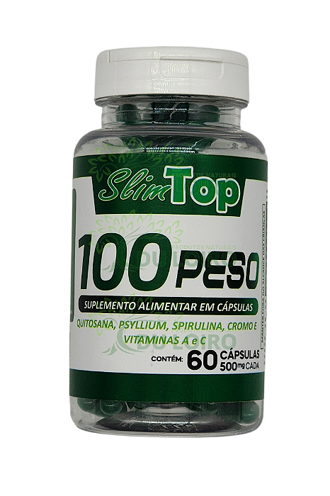 100 Peso 60Caps 500mg   Quitosana: Psyllium: Spirulina: Cromo: Vitamina A: Vitamina C: