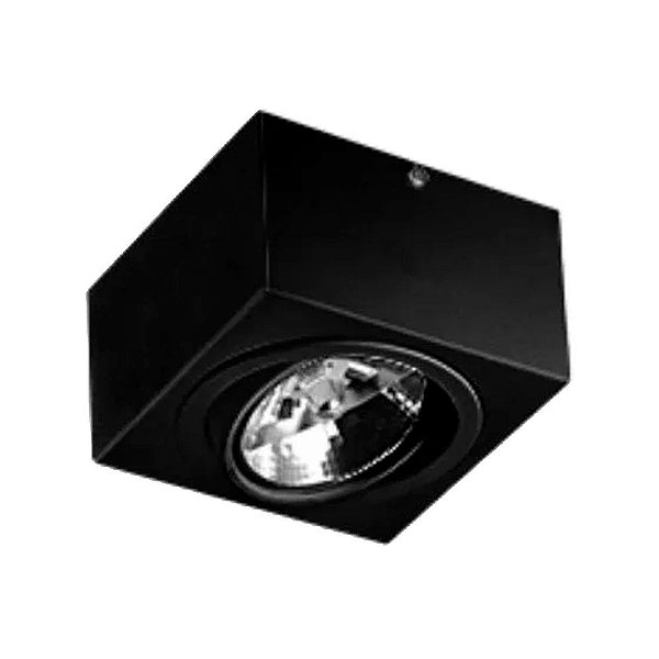 Spot de Sobrepor Face Plana Quadrado AR111 Metal Preto | Impacto M112-1S