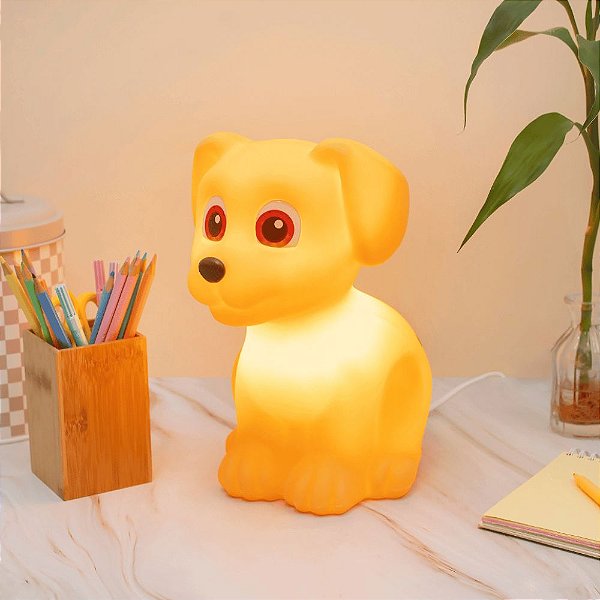 Luminária de Mesa Doguinho Caramelo Polietileno 26x16x24cm | Usare 2497