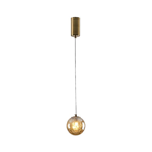 Pendente Blomma Dourado e Âmbar Ø12cmx12cm 1XG9 5W IP20 | Bella BLO1PD01AB012