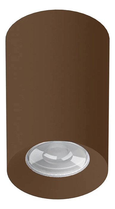 Plafon de Sobrepor Tower Face Recuado Redondo Dicroica PAR16 (A) 11cm x (D) 7,2cm Termoplástico Marrom - Save Energy SE-385.2543
