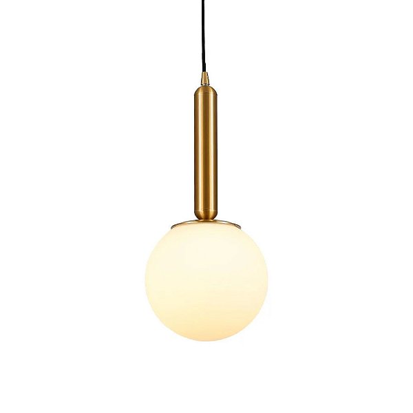 Pendente Basic (A) 33cm Metal e Vidro Dourado e Fosco - Skylight SKY-3123DO