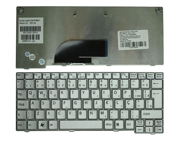 TECLADO SONY NET PCG-21311X/PCG-21313L/PCG-21313M/VPC-M120AB/VPC-M121A|PRATA ABNT2
