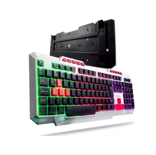 TECLADO GAMER BRANCO COM FIO USB + ILUMINAÇÃO RGB (KP-TE120) KNUP