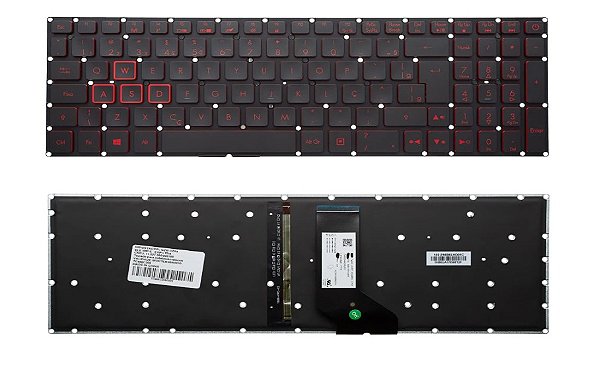 TECLADO GAMER ACER NITRO 5 AN515-52 AN515-51 AN517-54(28 VIAS)