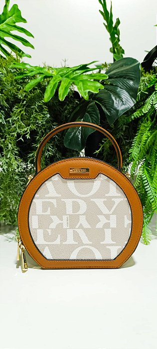 Bolsa Feminina de Mão Estruturada Redonda