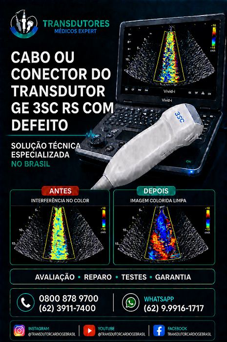 CABO OU CONECTOR DO TRANSDUTOR GE 3SC RS COM DEFEITO