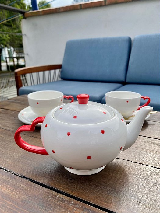 Bule de Chá de porcelana Petit Pois 550ml - Wolff
