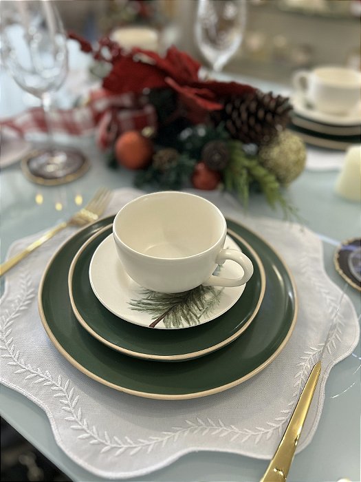 Conjunto pratos sobremesa vivant verde 6 peças