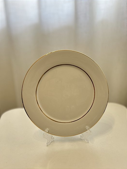 Conjunto prato sobremesa com fio ouro  6 peças mônaco wolff