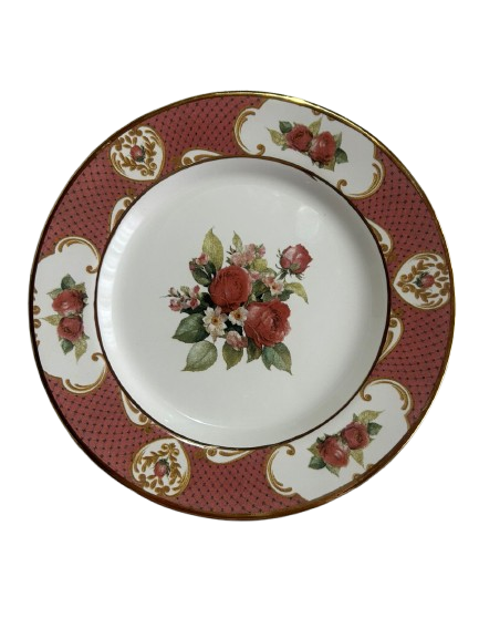 Conjunto prato sobremesa Singapura Rosa 6 peças