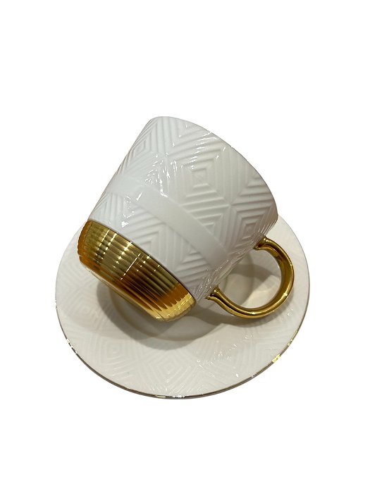 Conjunto de xícaras porcelana 6 peças Luci