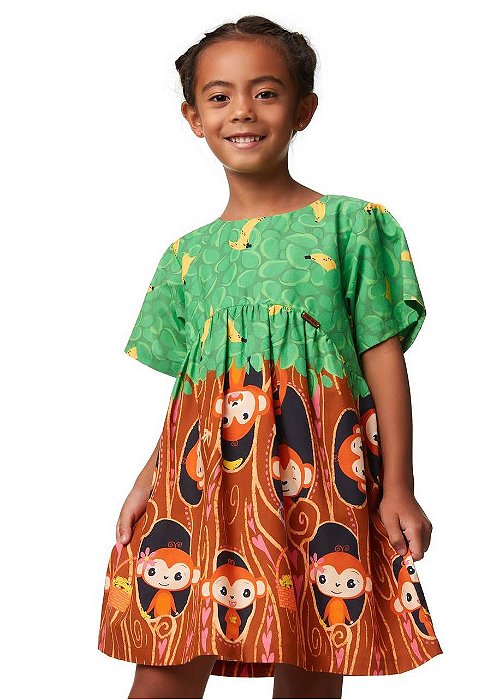 Vestido Curto Floresta Dos Macacos Teen