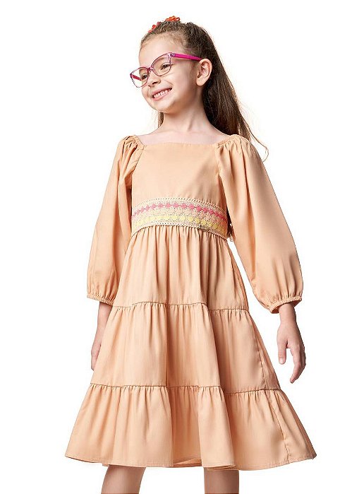 Vestido Midi Doce De Leite Teen