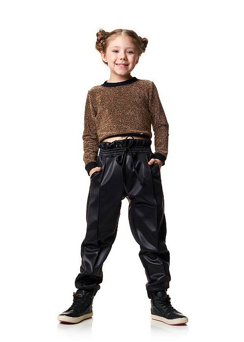 Calça Jogging Fashion Leather Kids