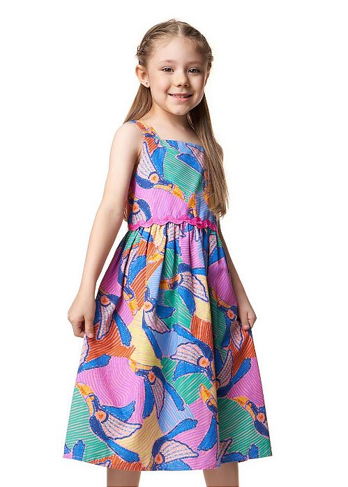 Vestido Midi Revoada Alças Teen