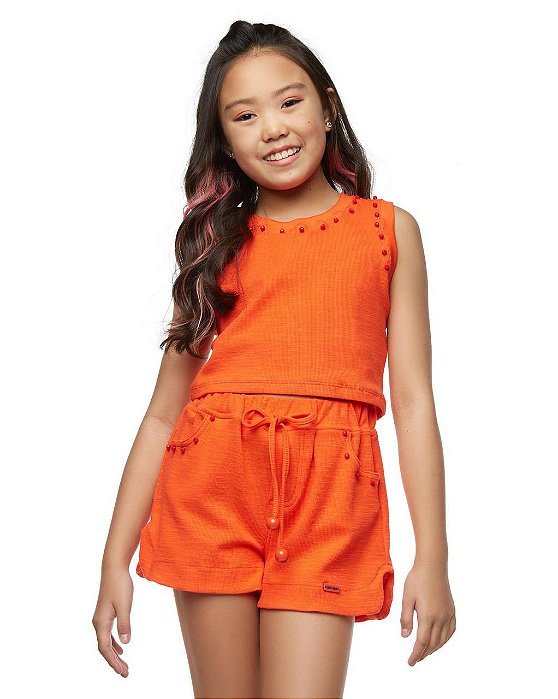 Conjunto Top E Shorts Belmond Laranja