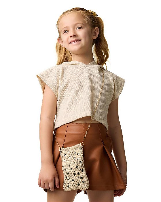 Shorts Couro Ecológico Caramelo