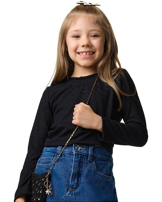 Cropped Malha Canelada M/l Teen