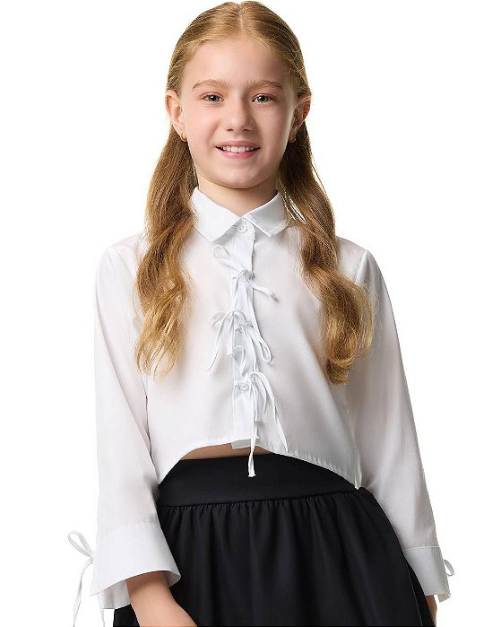 Camisa Cropped Algodão Teen