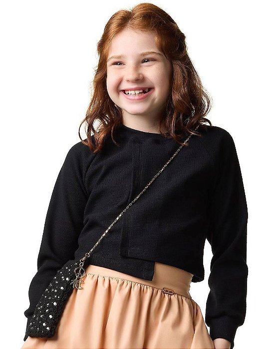 Blusa Cropped Malha Texturizada Kids