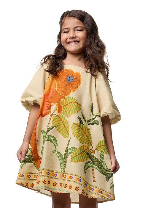 Vestido Mico Leão Dourado Kids