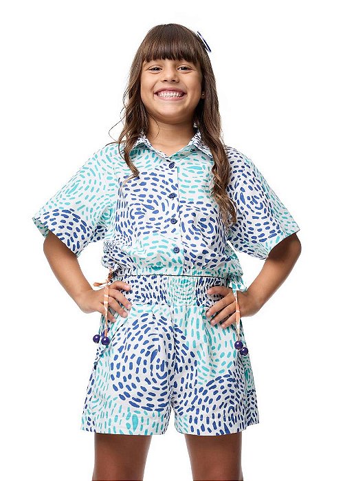Conjunto Shorts E Camisa Cropped Vitória Regia Kids