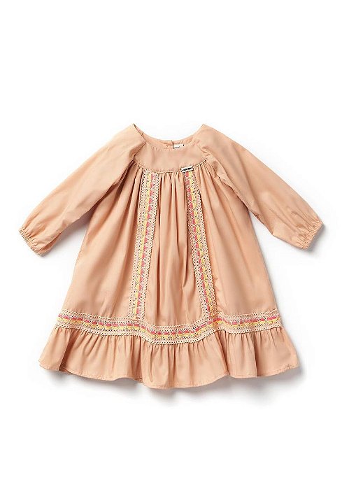 Vestido Longo Bebê Doce De Leite