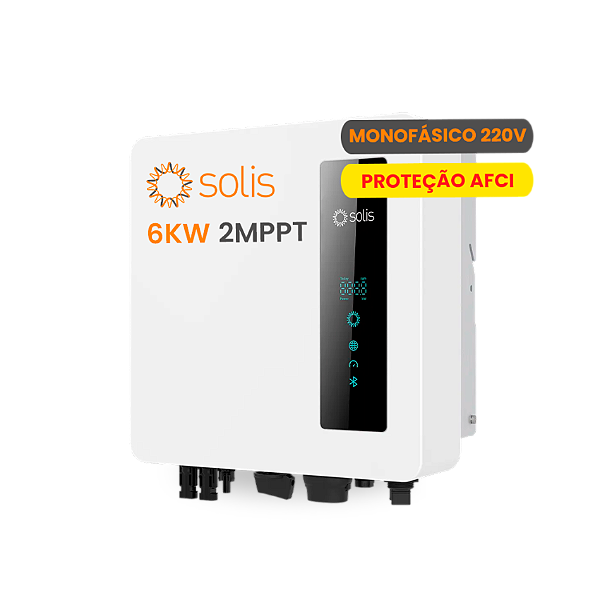 INVERSOR SOLIS AFCI 6K-S ON GRID 220V 2MPPT