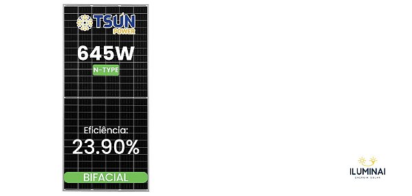 MODULO 645W N-TYPE TSUN BIFACIAL 30MM