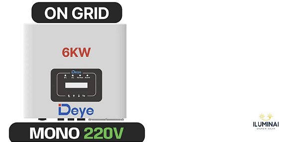 INVERSOR DEYE AFCI MONOFASICO 6K ON GRID 220V 2MPPT