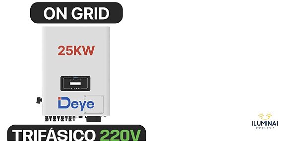 INVERSOR DEYE AFCI 25KW ON GRID 220V 3MPPT