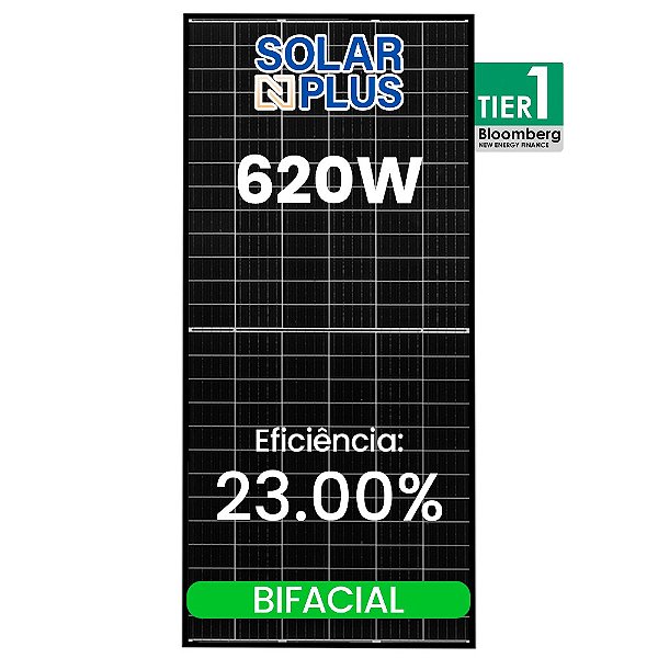 Módulo Solar N-Plus 620W Bifacial 30mm — Mínimo 6 unidades