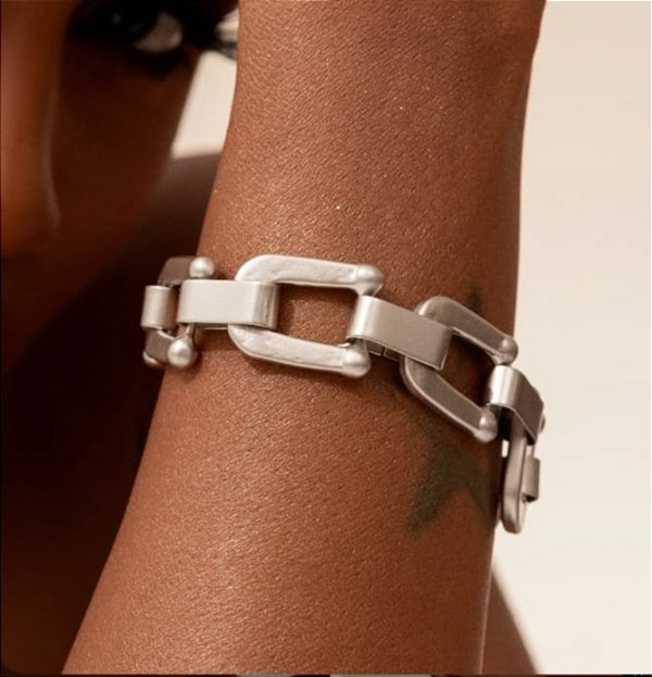 Pulseira de Elos Quadrado Vazado