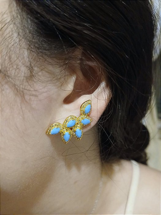 Brinco Earcuff Turquesa