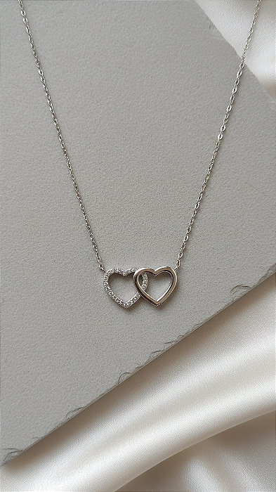 Colar Duplo Coração