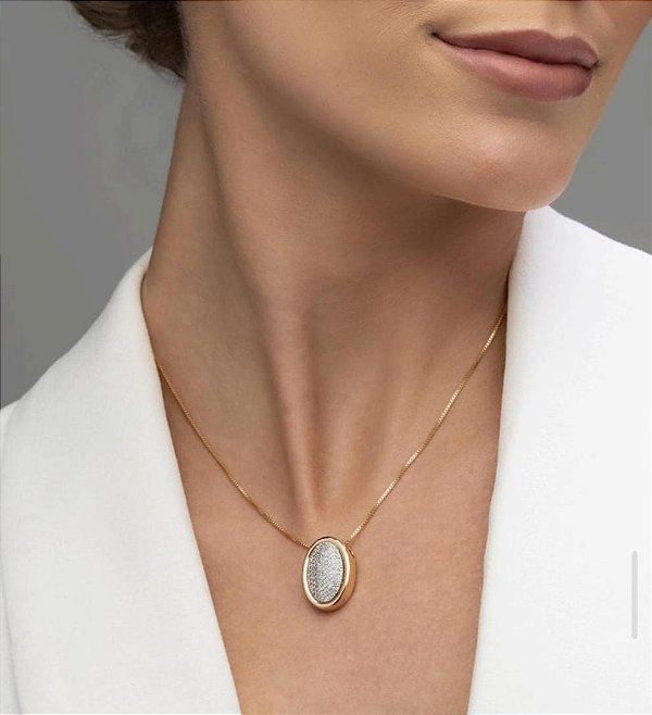 Colar Oval Cravejado