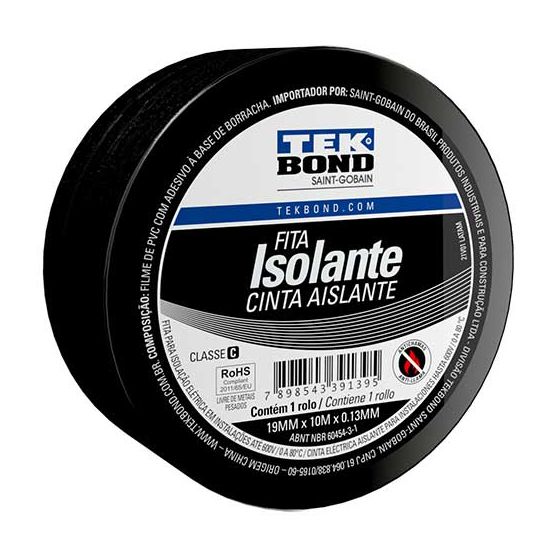 FITA ISOLANTE 19MM X 10M PRETA TEKBOND