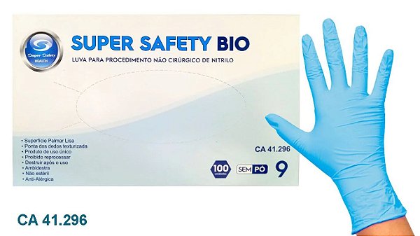 LUVA SAFETY BIO PROCEDIMENTO NITRILICA  CAIXA 100UN