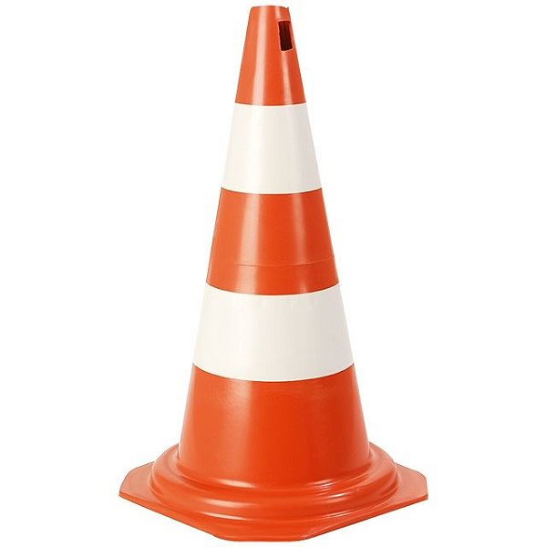 CONE RIGIDO LARANJA/BRANCO 75CM PLASTCOR