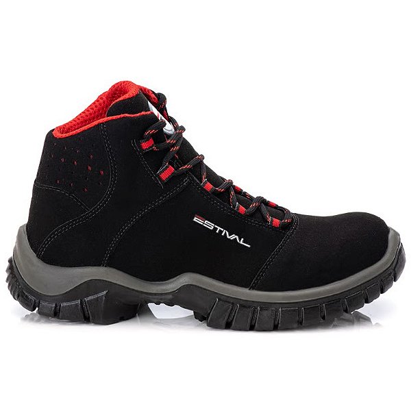 BOTINA BIQ. PLASTICO AMARRAR ENERGY MICROFIBRA RENO VERM/PRETO EN10071S2 ESTIVAL CA 44558