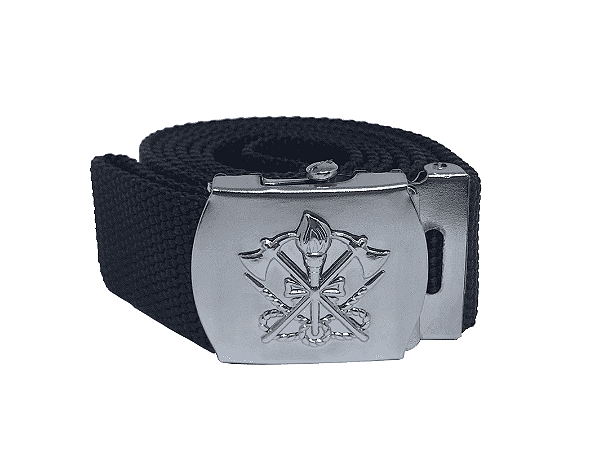 CINTO BRIGADISTA PRETO 1,40 FIVELA PRATA