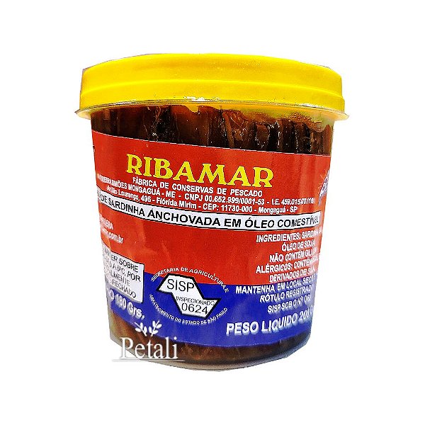 FILE DE SARDINHA ANCHOVADA RIBAMAR 180G